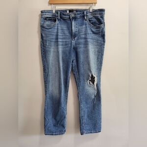 Kut from the Kloth Rachael Mom Jean Distressed Busted Out Knee Size 16